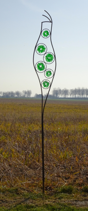 Hendrike Huijsmans - Luchttekening groen 2 (Glass, Metal)